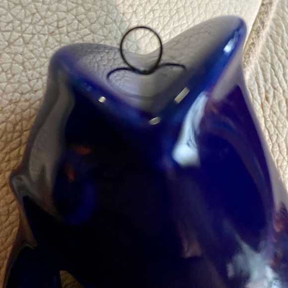 Gurgle pot hanging charm / ornament ceramic navy blue - Picture 3 of 3